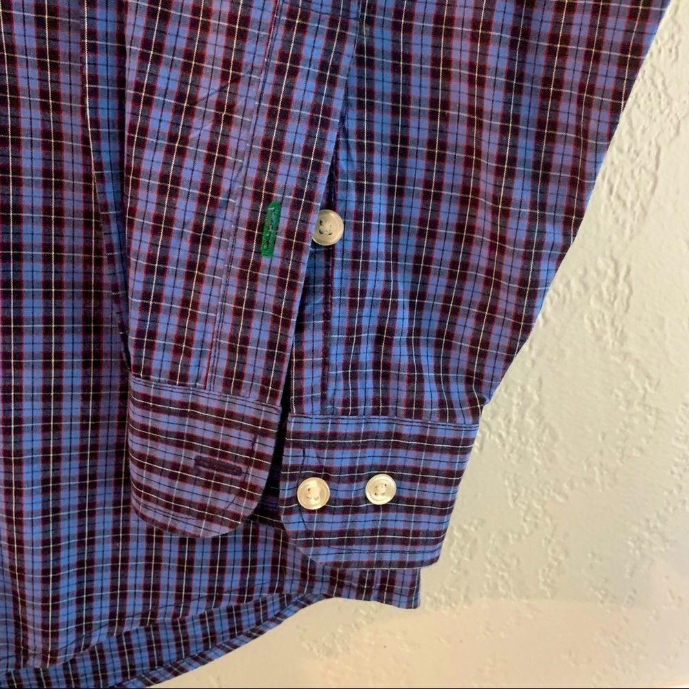 Tommy Hilfiger Button Down Long Sleeve Shirt Men’s Size Medium Blue Plaid - Picture 3 of 5